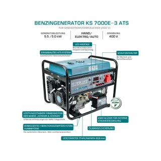 Бензинов генератор за ток KOENNER-SOEHNEN KS 7000E-3 ATS/ 5.5kW