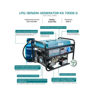 Генератор за ток LPG KOENNER-SOEHNEN KS 7000E G/ 5.5kW