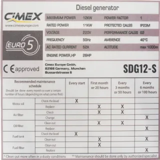 Дизелов трифазен генератор + ATS табло за автоматичен старт CIMEX SDG12-S/ 12 kW