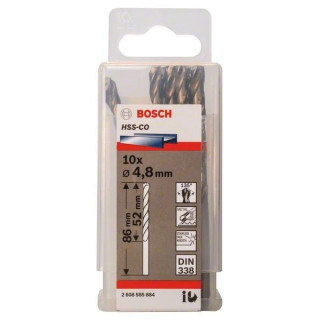 Свредло HSS-Co Standard line за метал на Bosch 4.8 mm - 10 броя
