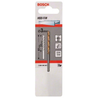 Свредлo HSS-TiN за метал на Bosch 3.0 mm