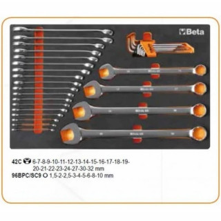 Количка за инструменти BETA 7 чекмеджета с комплект от от 309 бр. инструменти - 2400S 7/E-M