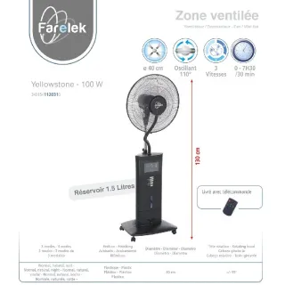 Вентилатор с водна мъгла FARTOOLS Farelek YELLOWSTONE / 100 W