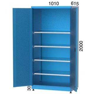 Шкаф с 4 рафта и панели за окачване на инструменти KOCEL - 6195