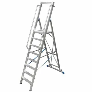 Двураменна алуминиева стълба с платформа KRAUSE STABILO