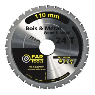 Циркулярен диск за дърво и метал FARTOOLS 110х20 мм