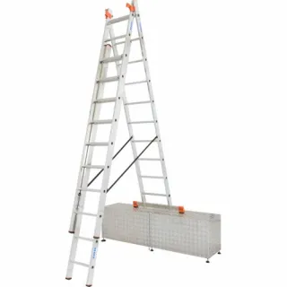 Професионална трираменна алуминиева стълба KRAUSE Tribilo 3x10