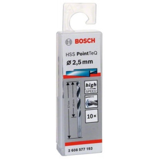 Свредло HSS за метал PoinTec 2.5 mm на Bosch комплект 10 бр.