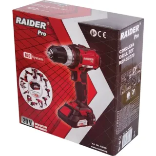 Акумулаторна бормашина RAIDER RDP-SCD20 Set/ 20 V / 1.5 Ah