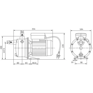 Електрическа помпа WILO Jet WJ 203 X EM-2-WP/ 1100W