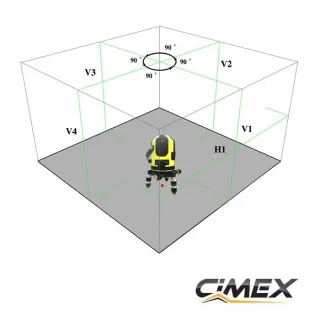 Лазерен нивелир със зелен лъч CIMEX SL1H4VG, 10 м