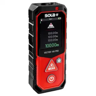 Ролетка Sola лазерна с LCD дисплей противоударна 0.2-100 м, 1.5 мм/м, Vector 100 Pro