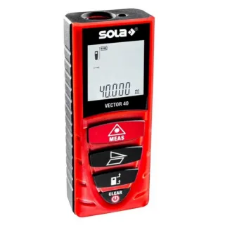 Ролетка Sola лазерна с LCD дисплей противоударна 0.2-40 м, 2 мм/м, Vector 40